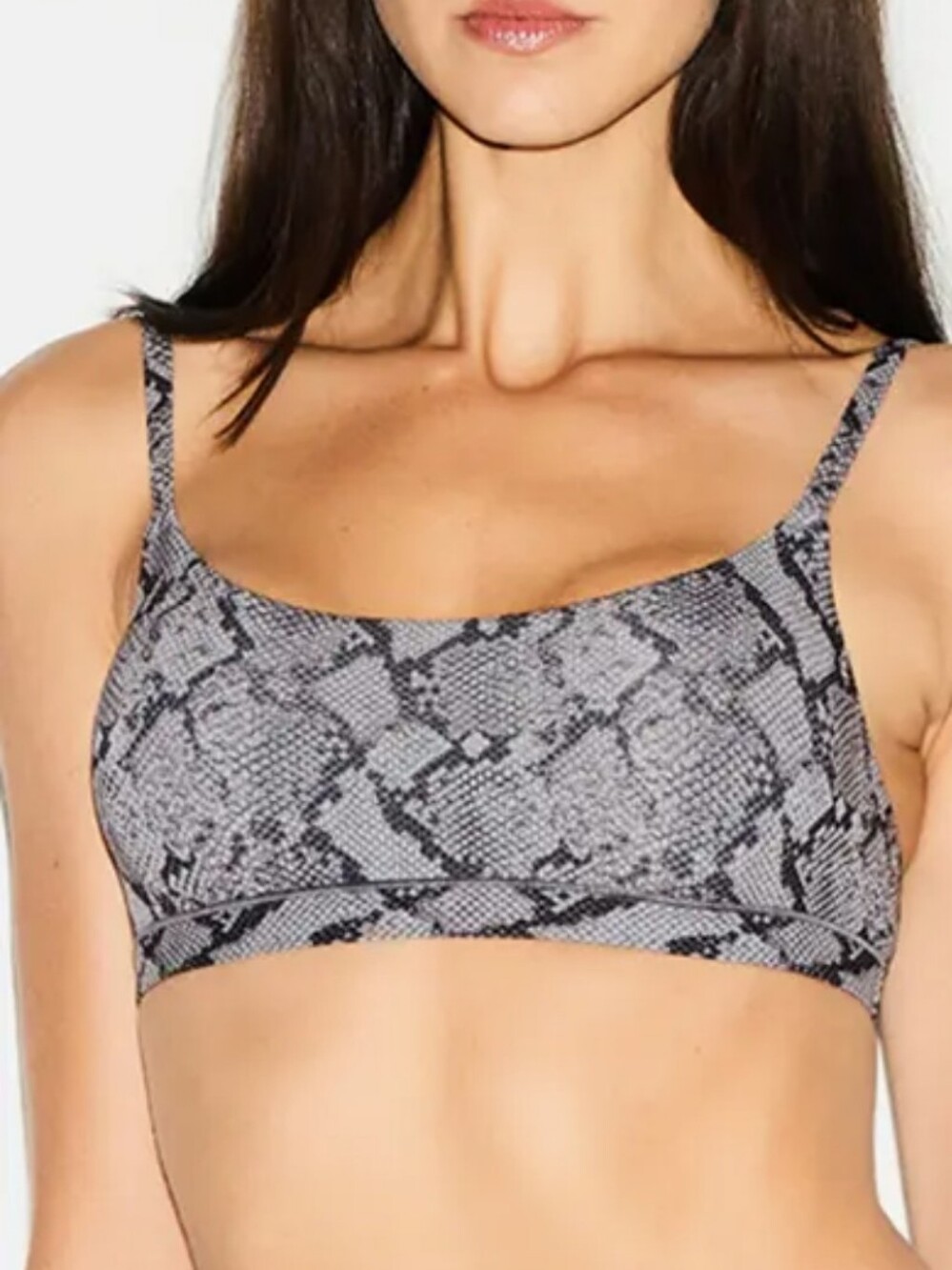SKIMS FITS EVERYBODY SCOOP   NECK BRALETTE IN GREY /SHADOW SNAKE PRINT